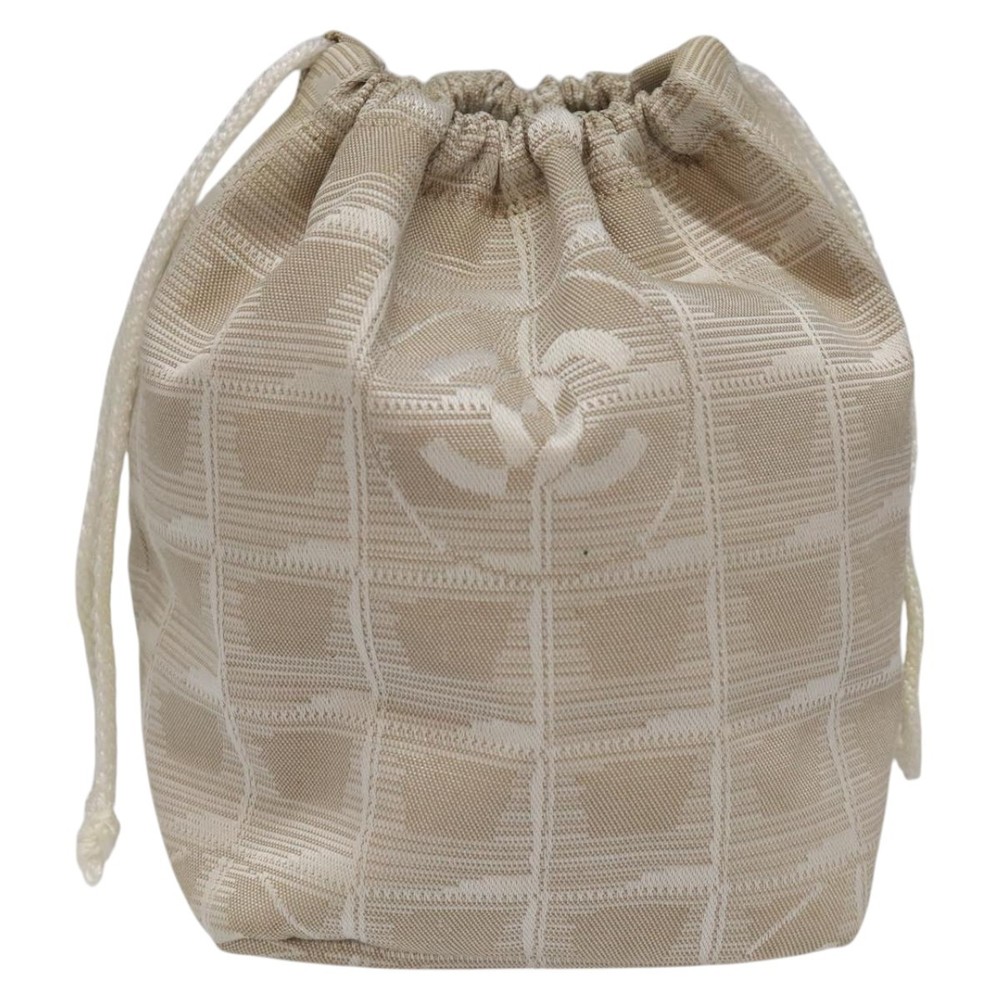 CHANEL New Travel Line Purse Pouch Nylon Beige CC Auth yk17133 - Picture 2 of 16